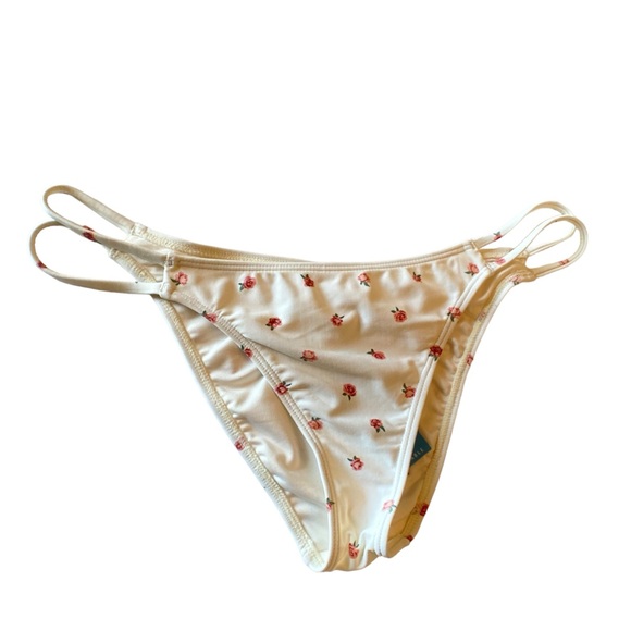 NWT O'NEILL Cardiff Rosette Floral Bikini Bottoms in Vanilla, Size Large - Picture 2 of 6